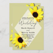 ひまわり素朴結婚式招待状 招待状 (正面/裏面)