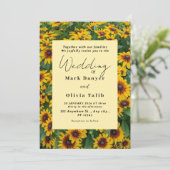 ひまわり素朴結婚式招待状 招待状 (スタンド正面)