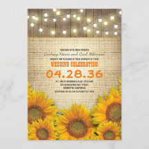 ひまわり素朴結婚式招待状