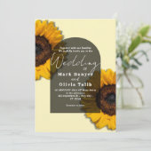 ひまわり素朴結婚式招待状 招待状 (スタンド正面)