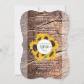 ひまわり素朴結婚式招待状 招待状 (正面)