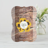 ひまわり素朴結婚式招待状 招待状 (スタンド正面)