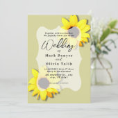 ひまわり素朴結婚式招待状 招待状 (スタンド正面)