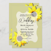 ひまわり素朴結婚式招待状 招待状 (正面/裏面)