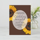 ひまわり素朴結婚式招待状 招待状 (スタンド正面)