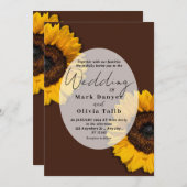 ひまわり素朴結婚式招待状 招待状 (正面/裏面)
