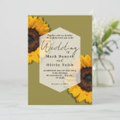 ひまわり素朴結婚式招待状 招待状 (スタンド正面)