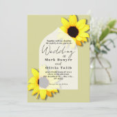 ひまわり素朴結婚式招待状 招待状 (スタンド正面)