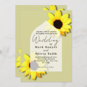 ひまわり素朴結婚式招待状 招待状 (正面/裏面)