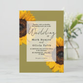 ひまわり素朴結婚式招待状 招待状 (スタンド正面)