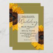 ひまわり素朴結婚式招待状 招待状 (正面/裏面)