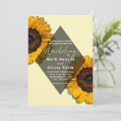 ひまわり素朴結婚式招待状 招待状 (スタンド正面)