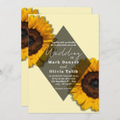 ひまわり素朴結婚式招待状 招待状 (正面/裏面)