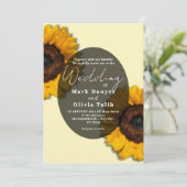 ひまわり素朴結婚式招待状 招待状 (スタンド正面)