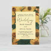 ひまわり素朴結婚式招待状 招待状 (スタンド正面)