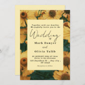 ひまわり素朴結婚式招待状 招待状 (正面/裏面)