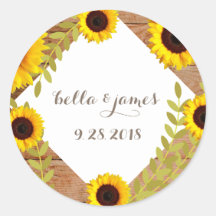 ひまわり素朴結婚式用シール