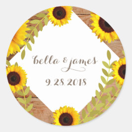 ひまわり素朴結婚式用シール ラウンドシール