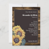 ひまわり素朴結婚式 プログラム (正面)