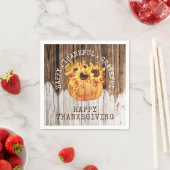 ひまわり素朴花かぼちゃの木感謝祭 スタンダードカクテルナプキン (インサイチュ)