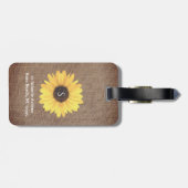 ひまわり素朴花モノグラムバーラップ荷物タグ ラゲッジタグ (裏面横)