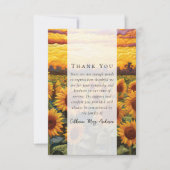 ひまわり素朴花写真悔やみや弔慰葬儀記念 サンキューカード (正面)