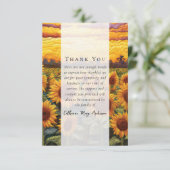 ひまわり素朴花写真悔やみや弔慰葬儀記念 サンキューカード (スタンド正面)