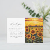 ひまわり素朴花写真悔やみや弔慰葬儀記念 サンキューカード (スタンド正面)