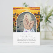 ひまわり素朴花写真悔やみや弔慰葬儀記念 サンキューカード (スタンド正面)