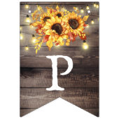 ひまわり素朴花文字列ライト退職パーティー バンティングフラッグ (第3の旗)