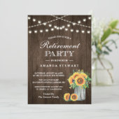 ひまわり素朴花文字列ライト退職パーティー 招待状 (スタンド正面)