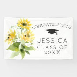 ひまわり素朴花束卒業式バナー 横断幕