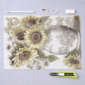 ひまわり素朴花瓶パリカントリーデクページ 薄葉紙 (クラフト)