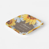 ひまわり素朴花白デイジー茶色の赤ちゃんシャワー ペーパープレート (傾斜あり)