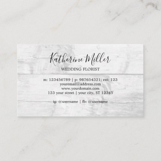 ひまわり素朴花花瓶材 名刺 (裏面)