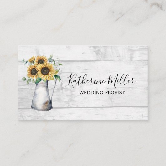ひまわり素朴花花瓶材 名刺 (正面)