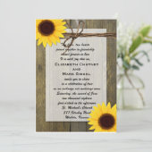 ひまわり素朴花西カントリーウェディング招待状 招待状 (スタンド正面)