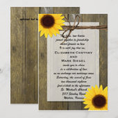 ひまわり素朴花西カントリーウェディング招待状 招待状 (正面/裏面)