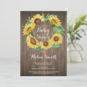 ひまわり素朴花赤ちゃんシャワー招待状 招待状 (スタンド正面)