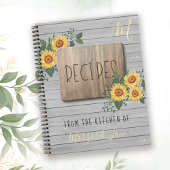 ひまわり素朴花 |家族モノグラムレシピ書 ノートブック