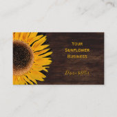 ひまわり素朴茶色のカントリーウッド 名刺 (正面)