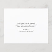 ひまわり素朴葬儀予算サンキューカード (裏面)