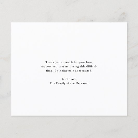 ひまわり素朴葬儀予算サンキューカード (裏面)