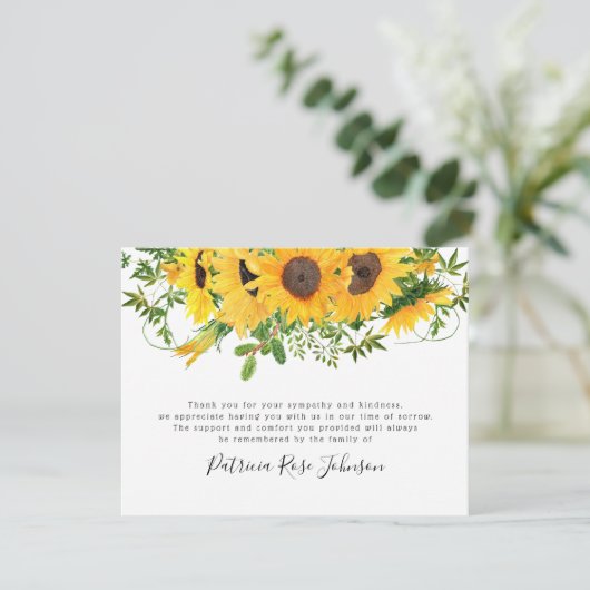 ひまわり素朴葬儀記念 サンキューカード (スタンド正面)