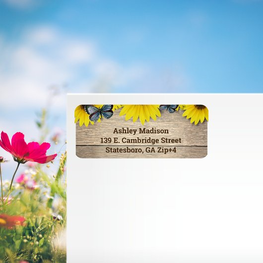 ひまわり素朴蝶の配送先住所 ラベル