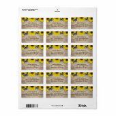 ひまわり素朴蝶の配送先住所 ラベル (フルシート)