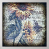 ひまわり素朴蝶エフェグランジミラル ポスター (正面)