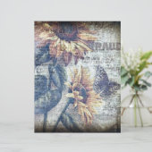 ひまわり素朴蝶エフエマラスクラップブックカード (スタンド正面)