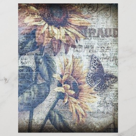 ひまわり素朴蝶エフエマラスクラップブックカード (正面)