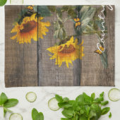 ひまわり素朴蝶バーンドボード キッチンタオル (折り畳み)